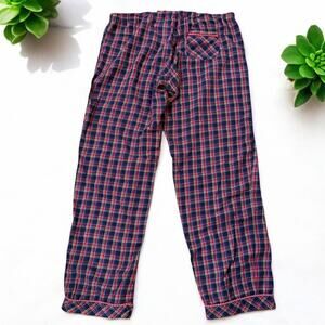 Y2K VICTORIA’S SECRET Pajama Pants Blue & Red Plaid Size Small FAST SHIP 3211-7
